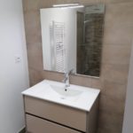 Vasque beige avec douche italienne